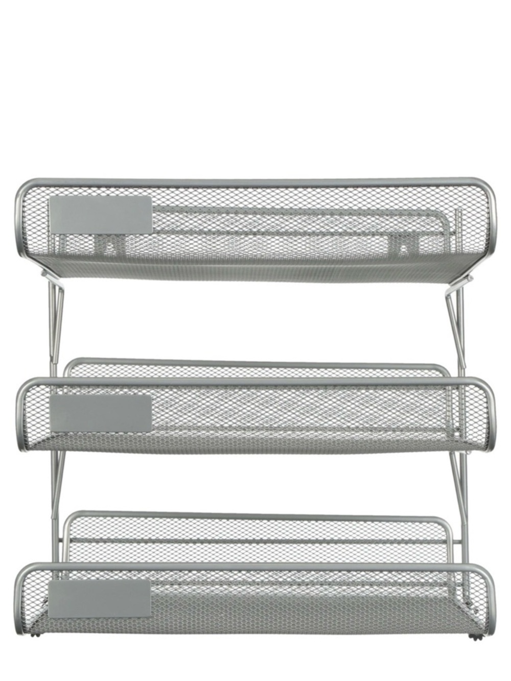 IKEA 3 Tier Shelf Silver Mesh Office File & Paper Organizer Storage Rack